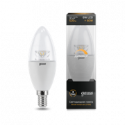 Лампа Gauss LED Candle-dim Crystal Clear E14 6W 2700К диммируемая 1/10/50