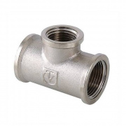 Тройник переходной резьбовой VALTEC VTr.750 - 1"1/4 x 3/4" x 1"1/4 (ВР/ВР/ВР, латунь никелированная)