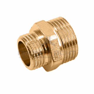 Ниппель латунный резьбовой переходной STOUT - 3/4" x 3/8"