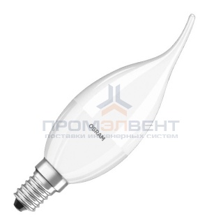 Лампа светодиодная свеча на ветру Osram LED CLAS BA FR 40 5,4W/827 DIM 470lm 220V E14