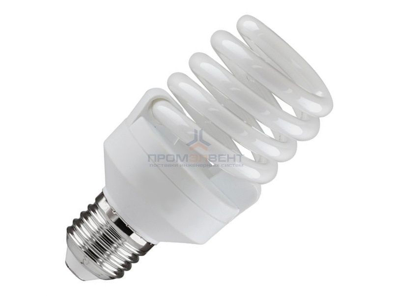 Лампа энергосберегающая ESL QL7 25W 4200K E27 спираль d46x110 белая