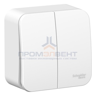 Выключатель 2-клавишный (cх.5) Blanca Schneider Electric 6А 250В белый изол.пластина