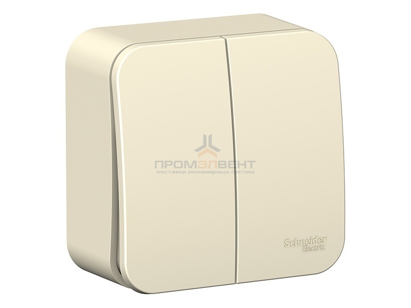 Выключатель 2-клавишный (cх.5) Blanca Schneider Electric 6А 250В молочный изол.пластина