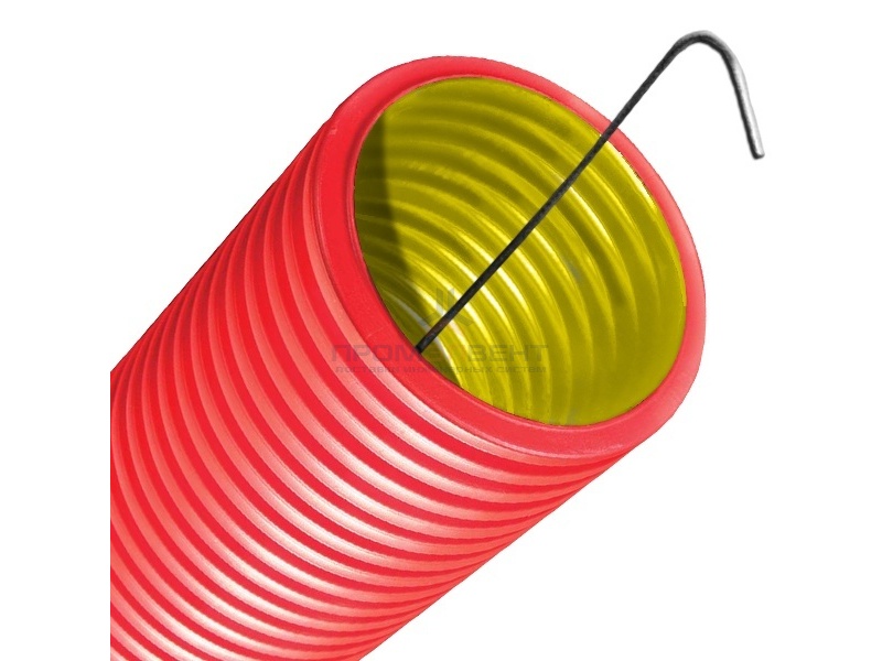 Труба двустенная гибкая DKC 110 мм, с протяжкой, с муфтой красная [бухта 100м]