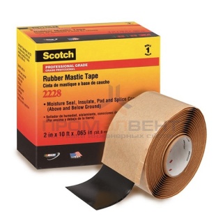 Резиново-мастичная электроизоляционная лента 3M Scotch 2228 черная 50мм х 3 метра (от -40°С до +130°