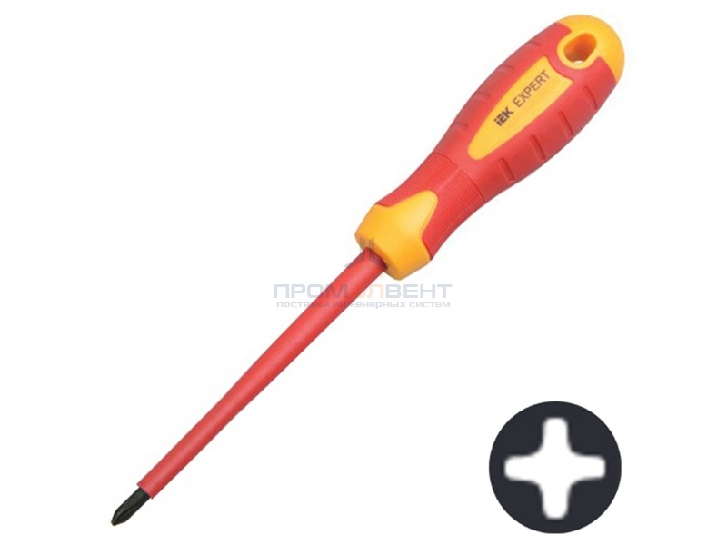 Отвертка крестовая Expert Ph1х80мм 1000В IEK