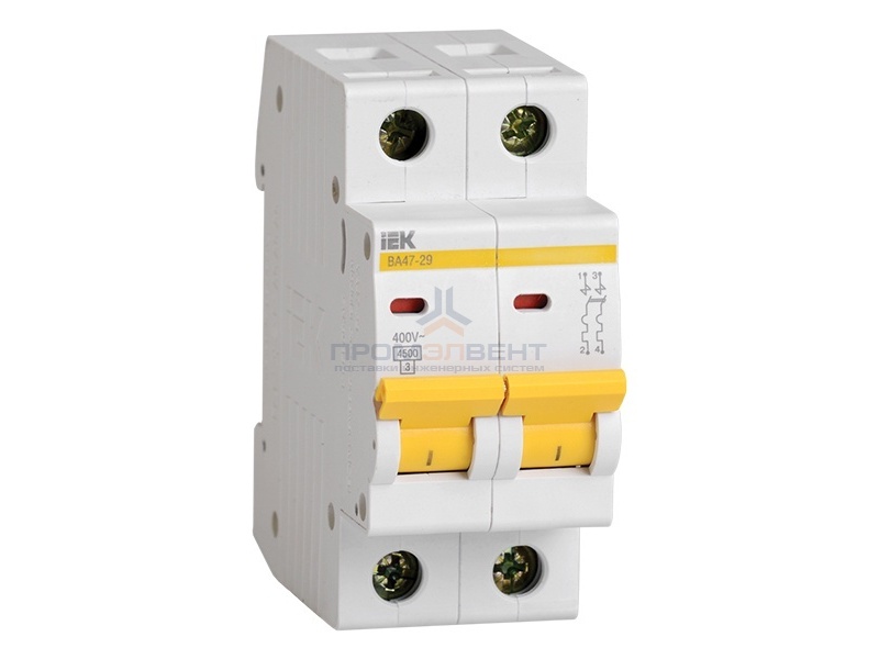 Автоматический выключатель ВА47-29 2Р 16А 4,5кА характеристика D ИЭК (автомат)