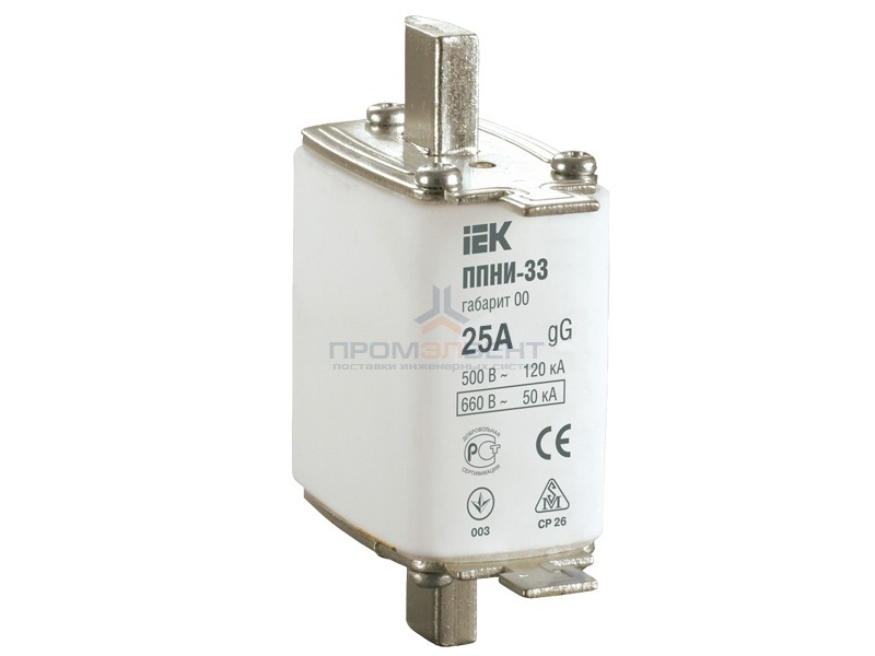 Плавкая вставка предохранителя ППНИ-33, габарит 00,  25А   ИЭК