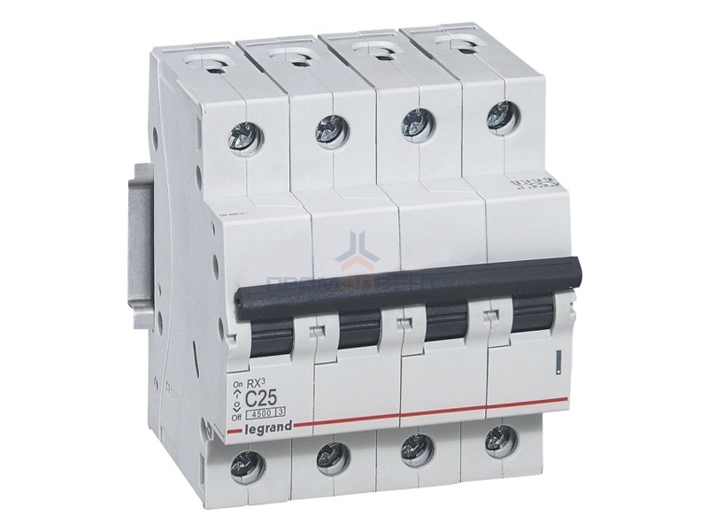Автоматический выключатель Legrand RX3 4П 25A 4,5кА C (автомат)