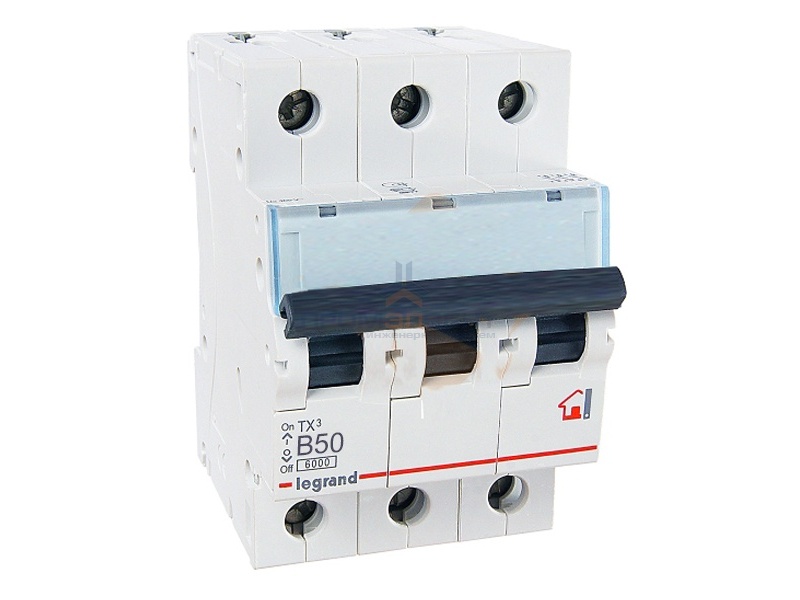 Автоматический выключатель Legrand TX3 B50A 3П 6kA (автомат)