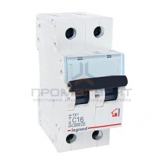 Автоматический выключатель Legrand TX3 C16A 2П 6kA (автомат)