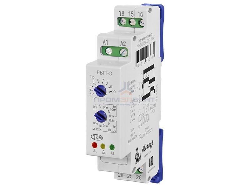 Реле времени пусковое РВП-3 16А AC230В УХЛ4 на DIN-рейку