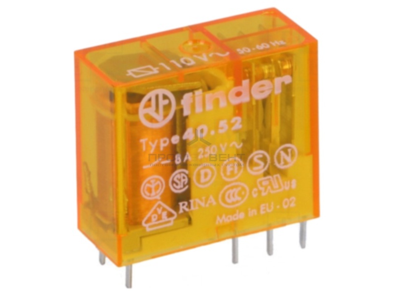 Миниатюрное PCB-реле Finder выводы 5мм, 2 контакта, 8A DC 24В AgNi