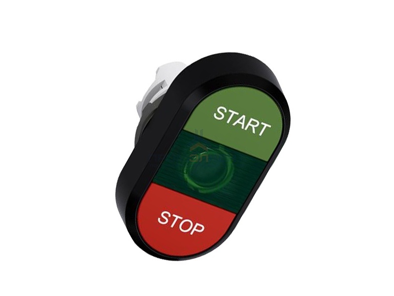 Кнопка двойная ABB MPD4-11G (зеленая/красная) зеленая линза с текстом (START/STOP)