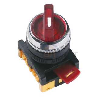 Переключатель АNСLR-22-3  на 3 фикс.полож.красный неон/240В "I-0-II" 1з+1р ИЭК