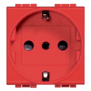 Розетка 2 модуля со шторками с/з винтовые клеммы  LivingLight Красный